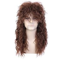 Mens Women 80s Rockstar Style Long Brown Curly Punk Rock Hair Wig Glam Rock-Rocker Wig Perfect for Halloween Cosplay DIY Themed Costume Party Lightinthebox - thumbnail