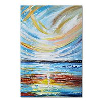 Mintura Handmade Oil Painting On Canvas Wall Art Decoration Modern Abstract Landscape Picture For Home Decor Rolled Frameless Unstretched Painting miniinthebox - thumbnail