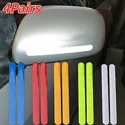 4Pairs Car Stickers Reflector Rearview Mirror Reflective Tape Car Accessories Exterior Reflex Tape Reflective Strip miniinthebox