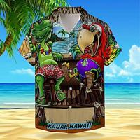 Floral Vacation Hawaiian Men's Shirt Outdoor Hawaiian Holiday Summer Turndown Short Sleeve Brown Green khaki S M L Shirt Lightinthebox