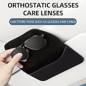Car Glasses Case Sunglasses Clip Leather Auto Sun Visor Glasses Holder Card Ticket Holder Car Interior Universal Storage Clip Lightinthebox