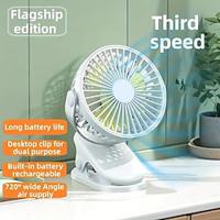 Portable Clip Fan USB Charging Mini Quiet Summer Desktop Office Wind Lightinthebox