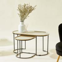 Metallic 2-Piece Nesting Table Set