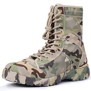 Men's Boots Tactical Boots Hiking Boots Winter Boots Walking Vintage Sporty Casual Outdoor Daily PU Tissage Volant Comfortable Booties / Ankle Boots Loafer Pure black Sand color Spring Fall miniinthebox