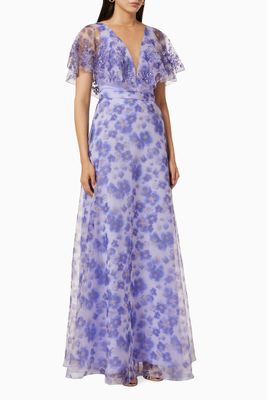 Watercolour Organza Maxi Dress Watercolour Organza Maxi Dress