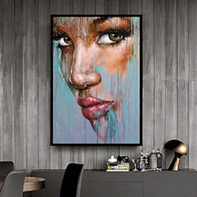Handmade Oil Painting Acrylic Canvas Wall Art Decoration Portrait Face Abstract Knife Draw for Home Decor Rolled Frameless Unstretched Painting Lightinthebox