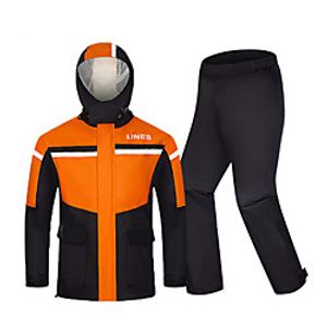 Men's Rain Suit Rain Jacket Pants Hoodie Jacket Outdoor Reflective Waterproof Breathable Stain Resistant Jacket Pants  Trousers Top Fishing Camping  Hiking Running Blue Orange Lightinthebox
