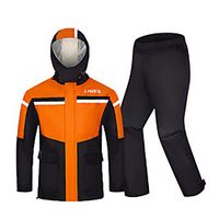 Men's Rain Suit Rain Jacket Pants Hoodie Jacket Outdoor Reflective Waterproof Breathable Stain Resistant Jacket Pants  Trousers Top Fishing Camping  Hiking Running Blue Orange Lightinthebox - thumbnail