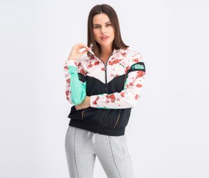 Womens Floral Print Jacket  Pink Black