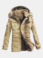 5XL Thick Fleece Hooded Pockets Jacket