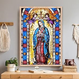 1pc People DIY Diamond Painting Glass Crystal Painted Virgin Mary Diamond Painting Handcraft Home Gift Without Frame miniinthebox