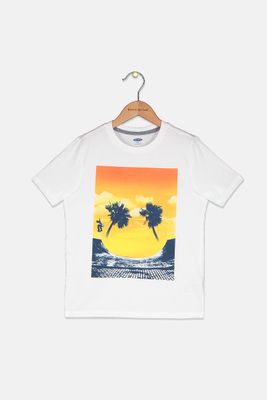 Kids Boy Graphic T-Shirt  White