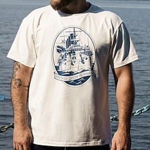 Men's Plus Size Big Tall T shirt Tee Tee Crewneck White Short Sleeves Outdoor Going out Print Letter Graphic Prints Clothing Apparel Cotton Blend Streetwear Stylish Casual Lightinthebox