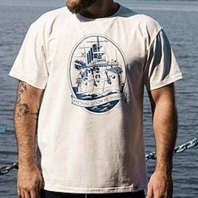 Men's Plus Size Big Tall T shirt Tee Tee Crewneck White Short Sleeves Outdoor Going out Print Letter Graphic Prints Clothing Apparel Cotton Blend Streetwear Stylish Casual Lightinthebox