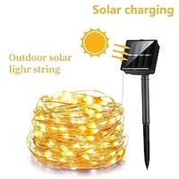 LED Solar Light 7M Outdoor Waterproof Fairy Garland String Lights Solar Lamp Decoration for Christmas Party Garden Patio 7M-50LEDs 12M-100LEDs 22M-200LEDs Lightinthebox - thumbnail