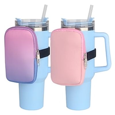 Water Bottle Pouch for For Stanley Cup 40oz/20oz/30oz Water Bottle Caddy Neoprene Tumbler Bag for Cards Keys Wallet Earphone miniinthebox