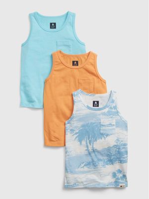 Toddler 100% Organic Cotton Mix and Match Tank Top (3-Pack) Toddler 100% Organic Cotton Mix and Match Tank Top (3-Pack)