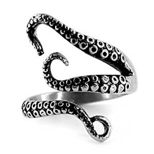 316l titanium steel punk antique octopus ring for mens women adjustable size design jewelry set unisex silver Lightinthebox