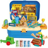 Little Story Role Play Engineering - Construction Site Box With Dough Backpack 42 Pcs - Blue LS_RPBP_ENBU