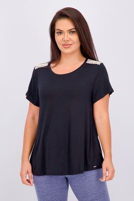 Womens Short Sleeve Pajama Top Black Womens Short Sleeve Pajama Top Black