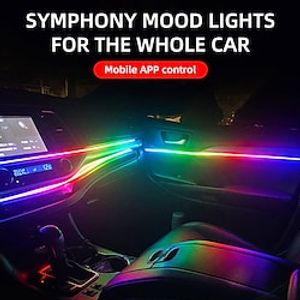 6/10 in 1 LED Car Atmosphere Light Symphony Interior Decoration Acrylic Guide Fiber Optic Decorative Ambient Lamp Dashboar miniinthebox