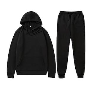 Men's Women's Couple's Sweatsuit Hoodie Pants Solid Color Sport Athleisure Top Bottoms Long Sleeve Breathable Soft Comfortable Gym Casual Leisure Sports Traveling Jogging Street Athleisure Daily Lightinthebox