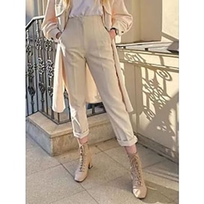 Women's Dress Pants Skinny Pants Trousers Full Length Fashion Work Office Street claret Orange red S M Fall Winter Lightinthebox