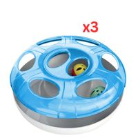 Georplast UFO Interactive Cat Toy - Blue (Pack Of 3)