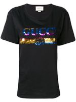 Gucci sequinned logo T-shirt - Black - thumbnail