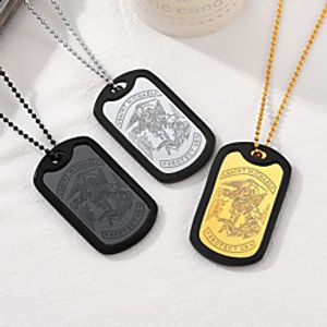 Personalized Customized Women's Men's Pendant Necklace Necklace Necklaces Stainless Steel Classic 1pc  pack Golden Silver Black Lightinthebox