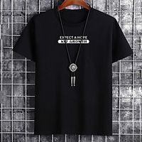Men's Unisex Tee T shirt Hot Stamping Graphic Prints Letter Plus Size Print Short Sleeve Casual Tops Cotton Basic Fashion Designer Big and Tall White Black Khaki miniinthebox - thumbnail