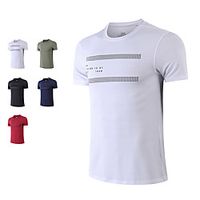 Men's Short Sleeve Running Shirt Tee Tshirt Top Athletic Athleisure Quick Dry Breathable Soft Gym Workout Running Jogging Training Exercise Sportswear Polka Dot Normal White Black Red Army Green Royal Lightinthebox - thumbnail