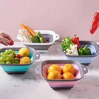 3PCS Foldable And Extendable Square Drainage Basket Vegetable Washing Basin Vegetable Washing Basket Household Living Room Fruit Tray Fruit Washing Tray Kitchen Supplies Space Saving Lightinthebox