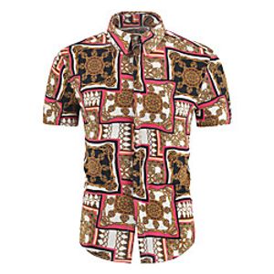 Men's Shirt Graphic Short Sleeve Casual Tops Simple Hawaiian Rainbow miniinthebox