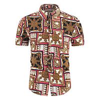 Men's Shirt Graphic Short Sleeve Casual Tops Simple Hawaiian Rainbow miniinthebox - thumbnail