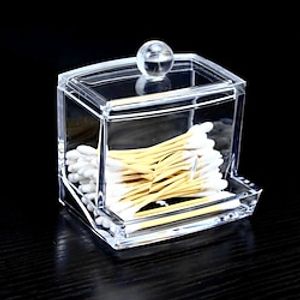 Acrylic Cotton Swabs Storage Holder Box Portable Transparent Makeup Cotton Pad Cosmetic Container Jewelry Organizer Case miniinthebox