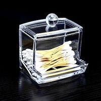 Acrylic Cotton Swabs Storage Holder Box Portable Transparent Makeup Cotton Pad Cosmetic Container Jewelry Organizer Case miniinthebox - thumbnail