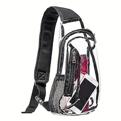 PVC Transparent Shoulder Messenger Bag Outdoor Travel Storage Backpack Gym Fitness Sports Bag Lightinthebox