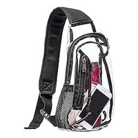 PVC Transparent Shoulder Messenger Bag Outdoor Travel Storage Backpack Gym Fitness Sports Bag Lightinthebox - thumbnail