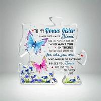 1pc To My Bonus Sisters Gifts From Sister Birthday Gifts For Sister Sister In Law Unbiological Sister Gift From Brother Stepsister Step Sisters Plaque Sister Appreciation Puzzle-shaped Acrylic Sign Lightinthebox