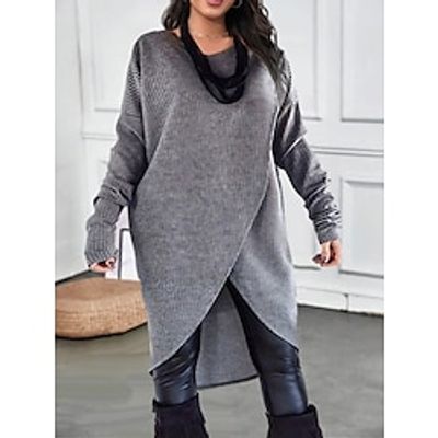 Women's Plus Size Curve Sweater Dress Casual Dress Winter Dress Plain Midi Dress Long Sleeve Knit Plus High Low Crew Neck Fashion Outdoor Light Grey Dark Grey Fall Winter L XL XXL 3XL 4XL Lightinthebox Women's Plus Size Curve Sweater Dress Casual Dress Winter Dress Plain Midi Dress Long Sleeve Knit Plus High Low Crew Neck Fashion Outdoor Light Grey Dark Grey Fall Winter L XL XXL 3XL 4XL Lightinthebox