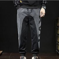 Men's Fashion Streetwear Jogger Tactical Cargo Trousers Elastic Drawstring Design Warm Pants Casual Daily Color Block Letter Breathable Soft Mid Waist Black L XL XXL 3XL 4XL Lightinthebox - thumbnail