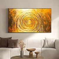 Handmade Oil Painting Canvas Wall Art Decor Original Skiing Gold Texture for Home Decor With Stretched FrameWithout Inner Frame Painting Lightinthebox - thumbnail