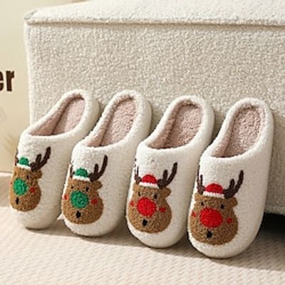 Snowman Santa Claus Slippers Men's Women's Christmas Christmas Christmas Eve Adults' Party Christmas Polyester Shoes Lightinthebox