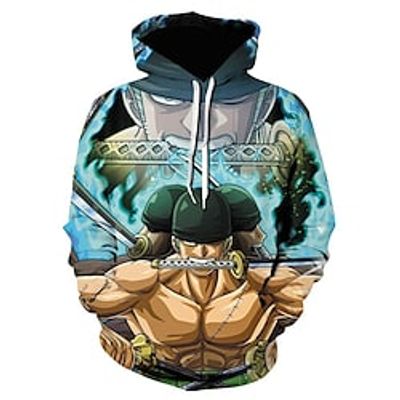 Inspired by One Piece Film: Red Roronoa Zoro Hoodie Cartoon Manga Anime Front Pocket Graphic Hoodie For Men's Women's Unisex Adults' 3D Print 100% Polyester Lightinthebox
