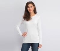 Womens 2 Pack Plain Long Sleeve T-shirt  Black/White - thumbnail