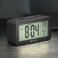 Digital Sensitive White Backlit LCD Thermometer Desk Alarm Clock Dual Alarm With Snooze