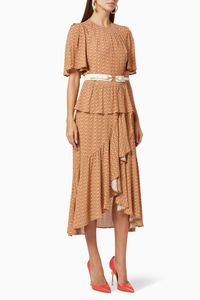 Belted Viscose Midi Dress