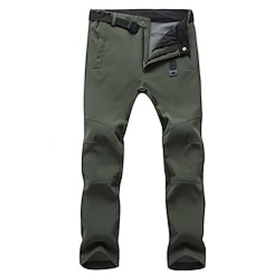 Men's Cargo Pants Fleece Pants Softshell Pants Hiking Pants Pocket Plain Comfort Breathable Outdoor Daily Going out Fashion Casual Black Army Green Lightinthebox