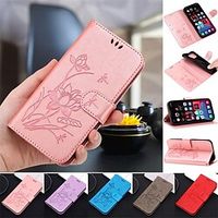 Phone Case For Apple Wallet Card iPhone 13 Pro Max 12 11 SE 2022 X XR XS Max 8 7 with Stand Magnetic Card Holder Slots Flower PU Leather miniinthebox - thumbnail